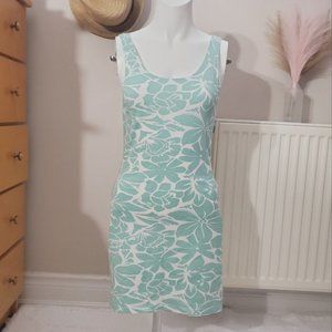 Cotton Tank Dress with Leaf design- M (Fits slightly smaller)